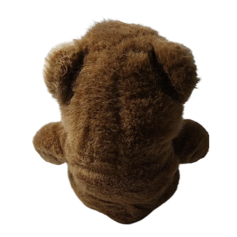 Antics Brown Bear Plush Cream Ears Nose Stuffed Sitting‎ Vintage 1982 Korea SEE